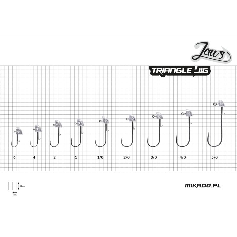 Mikado Jig Head Jaws Dreieckig 10G-1/0 Bn 3 Stck.