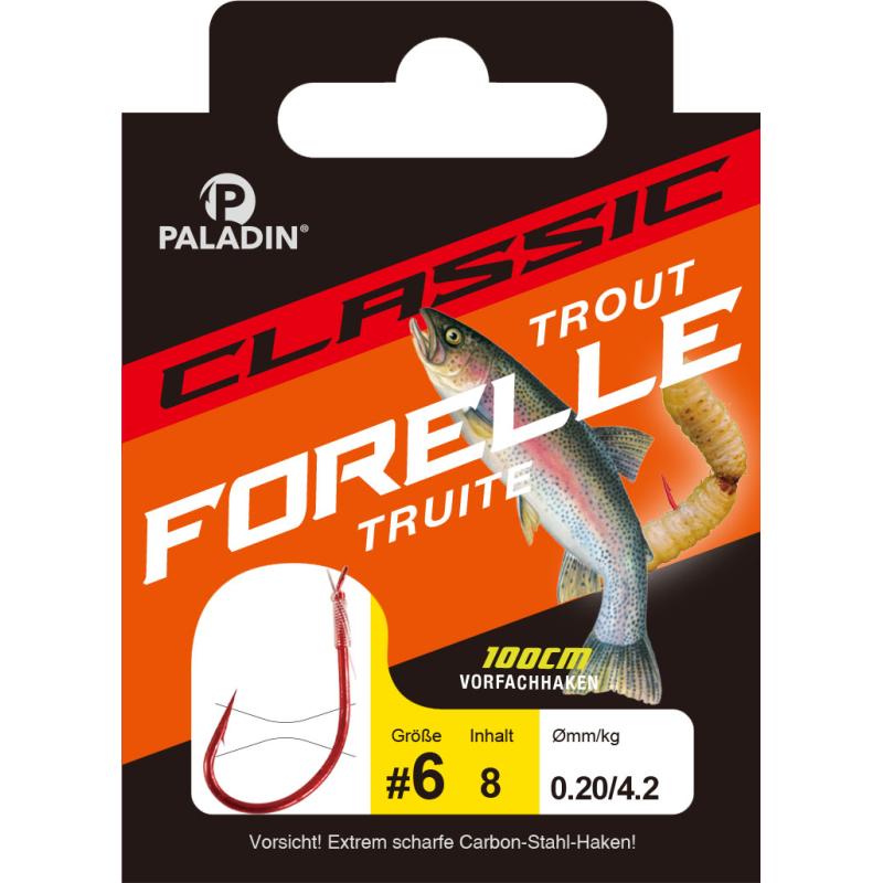 Produktbild Paladin Classic Forelle gebunden 200cm rot Gr.6 0,20mm 4,2kg 8St.