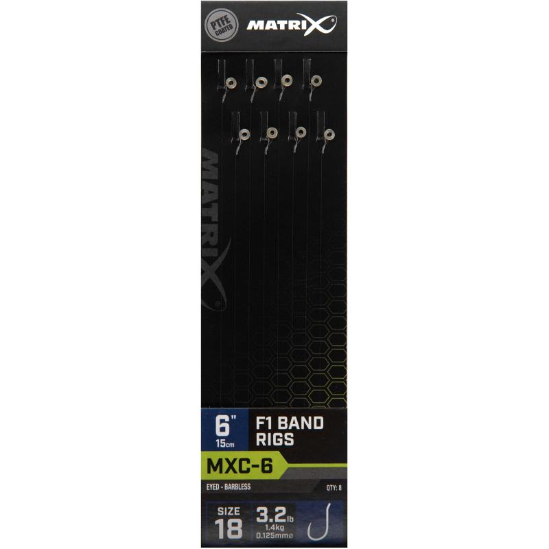 Produktbild Matrix MXC-6 Size 18 Barbless / 0.125mm / 6" (15cm) F1 Band - 8pcs