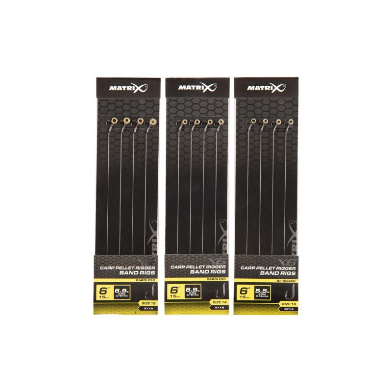 Matrix X6 Carp Pellet Rigger 15cm Band Rigs Size 14
