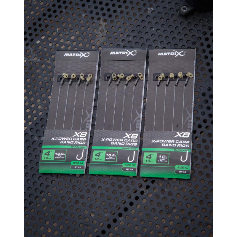 Matrix X8 X-Power Carp 10cm Band Rigs Size 12