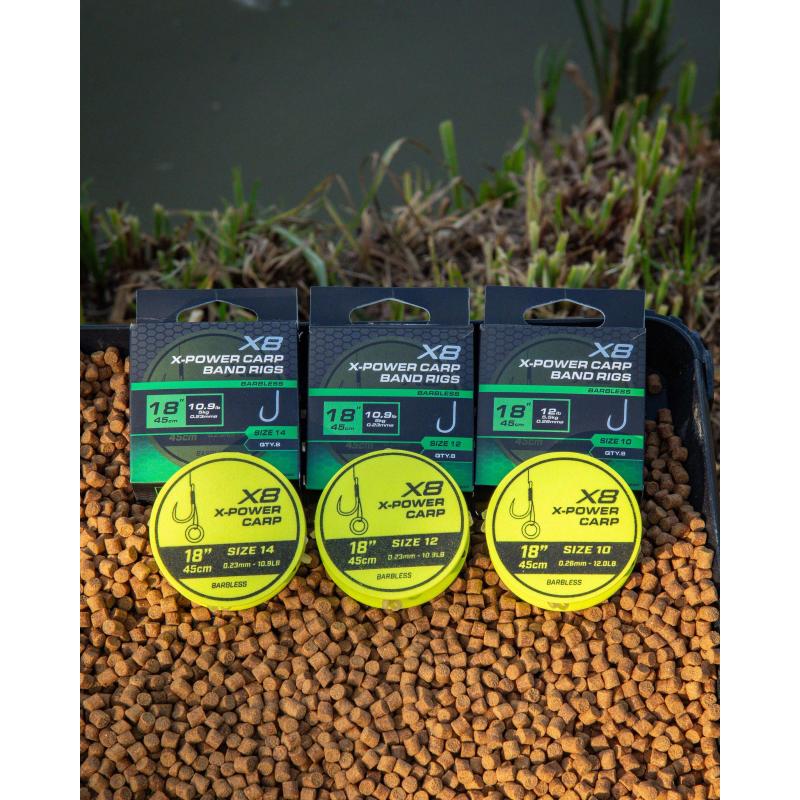 Matrix X8 X-Power Carp 45cm Band Rigs Size 12