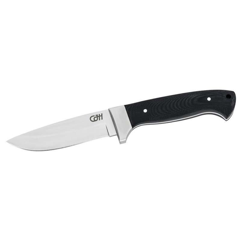 Cjh G&uuml;rtelmesser, Aisi 440A Stahl, Micarta-Griff, Lederscheide