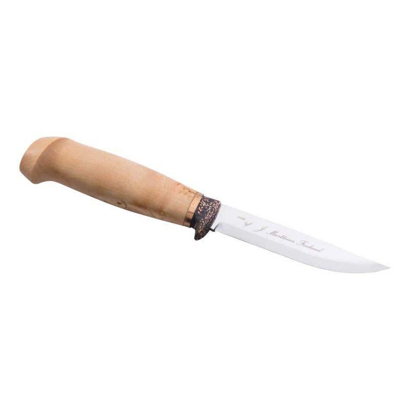 Marttiini Deluxe Lynx Bronze Outdoormesser, Klinge 10 Cm, Edelstahl, Rostfrei, Birke, Leder