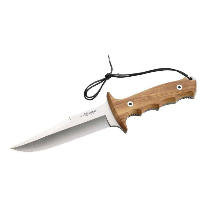 Nieto Apache 1041 Bowie-Messer, 1.4116-Stahl, Rostfrei, Olivenholz-Griff, Lederscheide