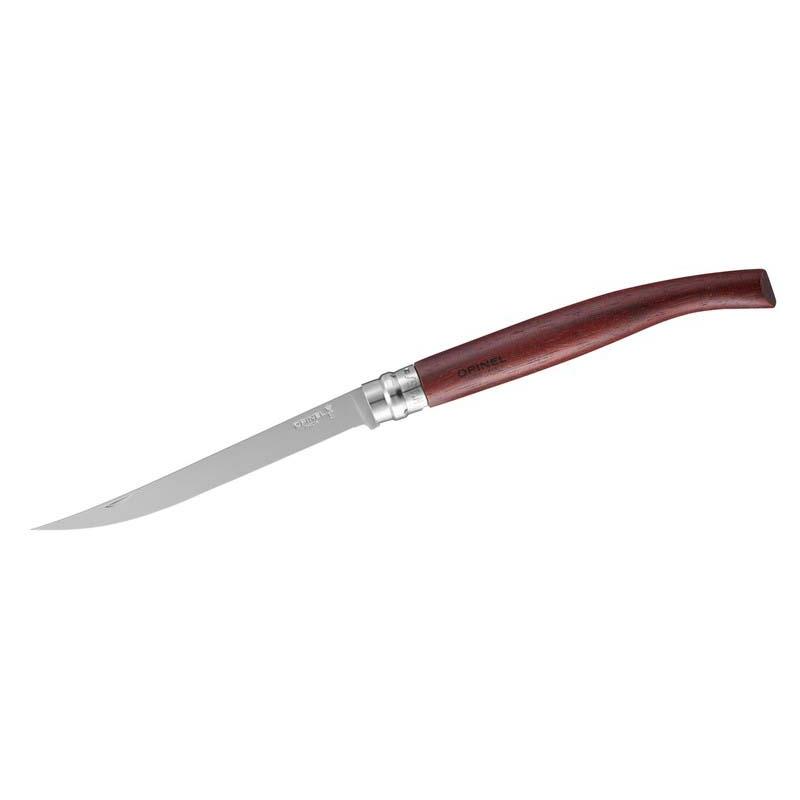 Opinel No 15 Effile Filetiermesser, Sandvik 12C27-Stahl, Rostfrei, Virobloc, Padoukholz-Griff