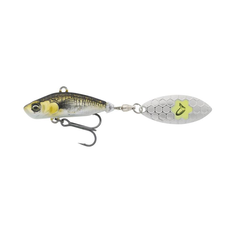 Savage Gear 3D Sticklebait Tailspin 7.3cm 13G Sinking Green Silver Ayu