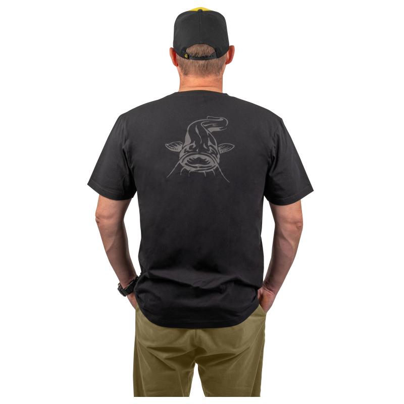 Black Cat Logo Black T-Shirt XXL
