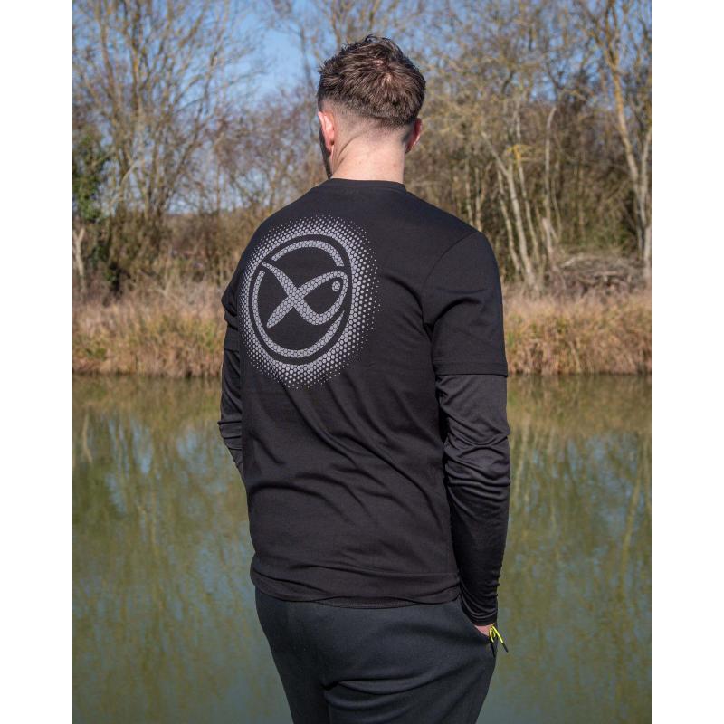 Matrix Large Fade Logo T-Shirt - Black/Grey M