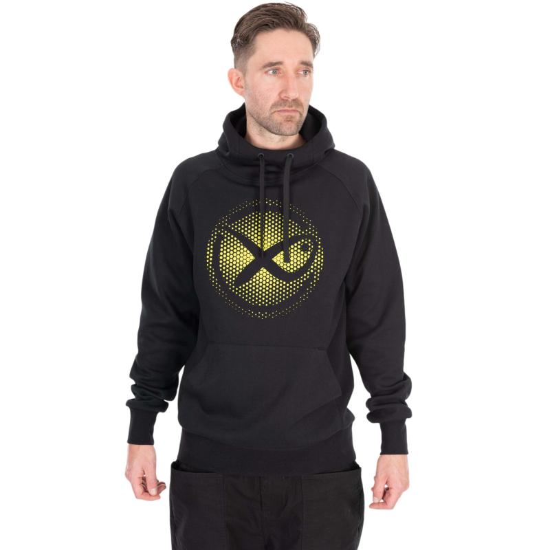 Matrix Large Fade Logo Hoody - Black/Lime M