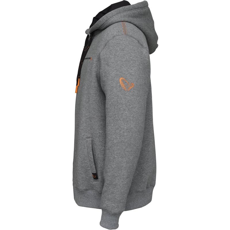 Savage Gear Classic Zip Hoodie L Grey Melange