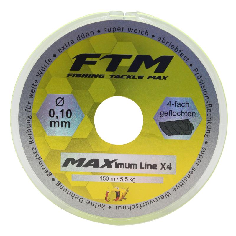 Fishing Tackle Max Schnur MAXimum X4 &Oslash; 0,10 mm 5,5 kg