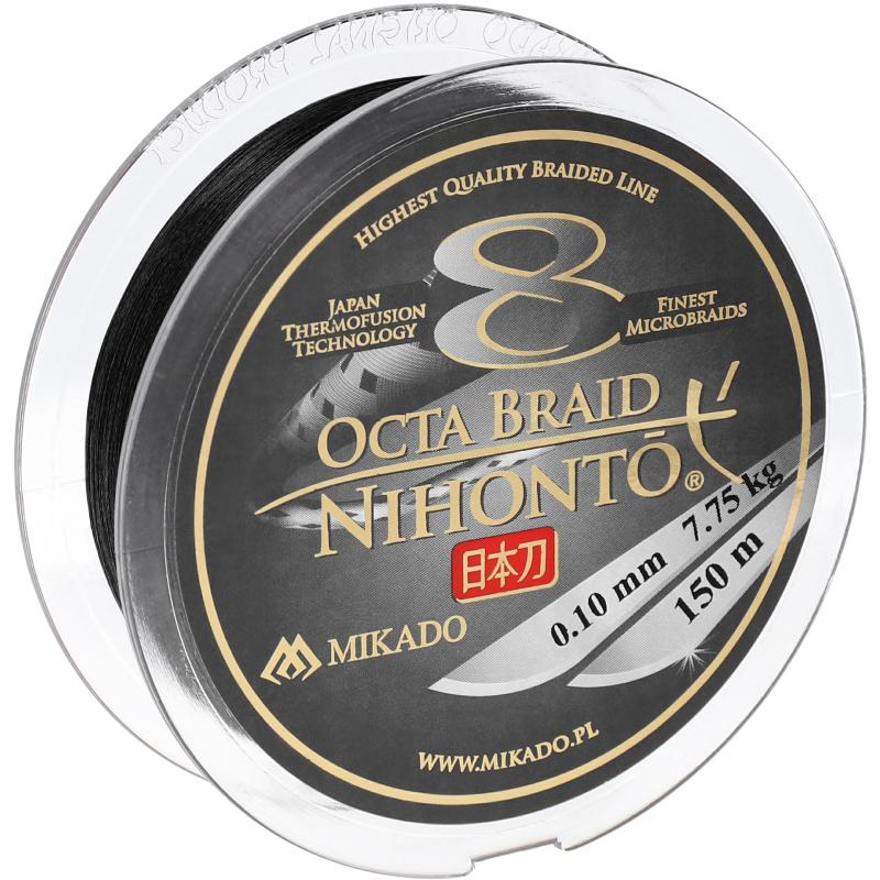 Mikado Nihonto Octa Braid - 0.08mm/5.15Kg/150M - Schwarz