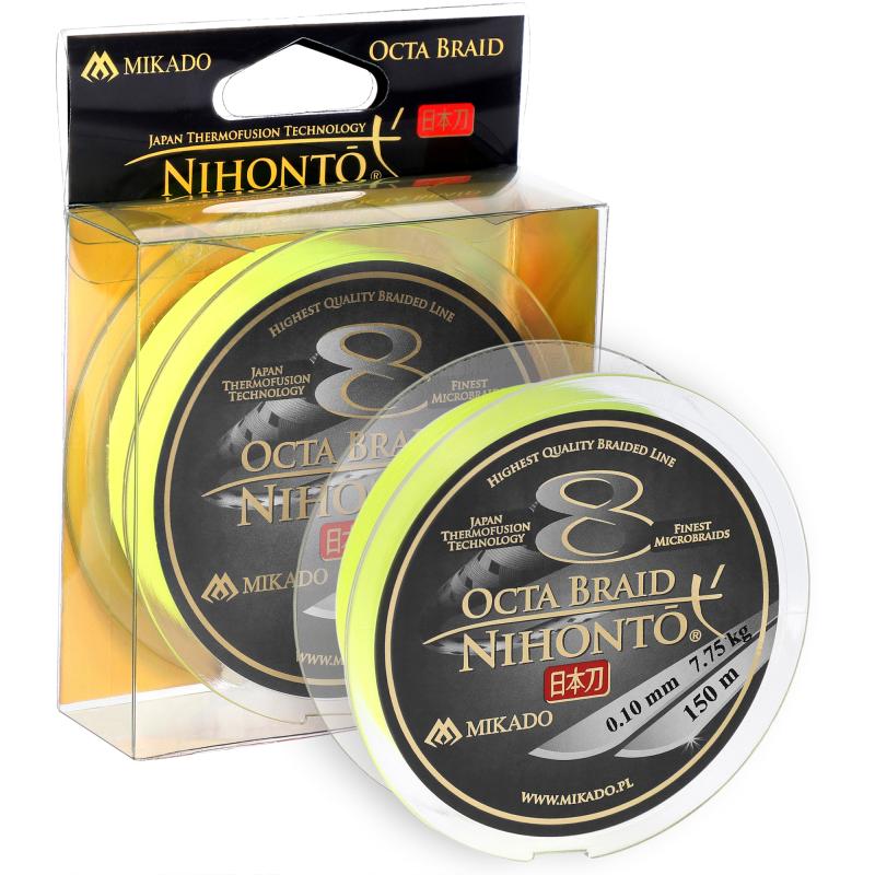 Produktbild Mikado Nihonto Octa Braid - 0.30mm/29.9Kg/150M - Fluo Gelb
