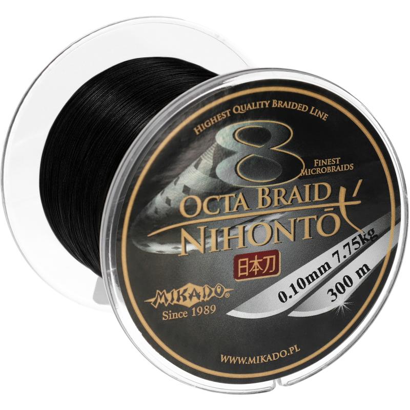 Mikado Nihonto Octa Braid - 0.08mm/5.15Kg/300M - Schwarz