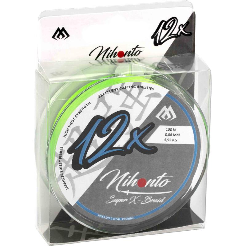 Produktbild Mikado Nihonto Super X-Braid 0.10mm/8.25Kg/150M Fluo