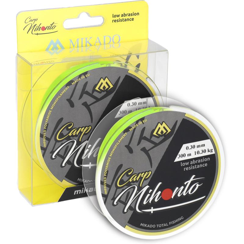 Mikado Schnur Nihonto Carp 0.25mm/7.30Kg/300M Fluo Gelb