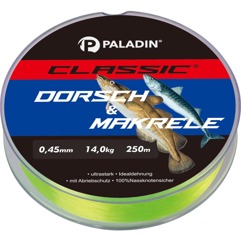 Paladin Classic Zielfischschnur Dorsch/Makrele 0,45mm 14,0kg 250m fluogelb