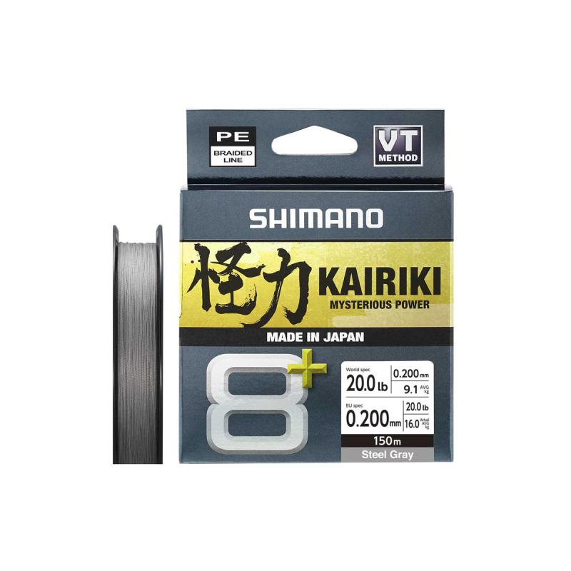 Shimano Kairiki 8+ 150m 0.20mm 16.0kg Grey
