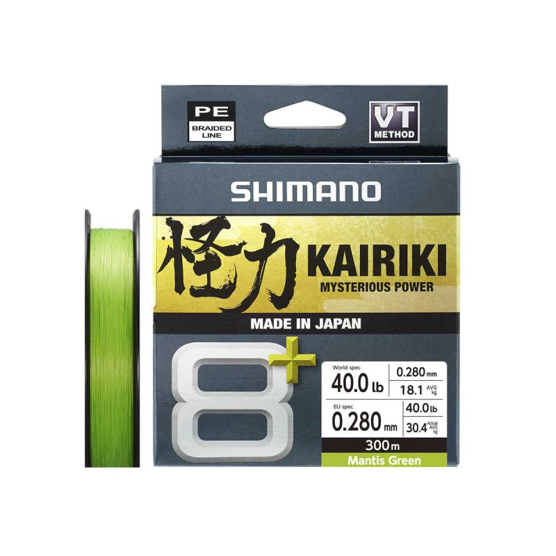 Shimano Kairiki 8+ 300m 0.28mm 30.4kg Mantis Green