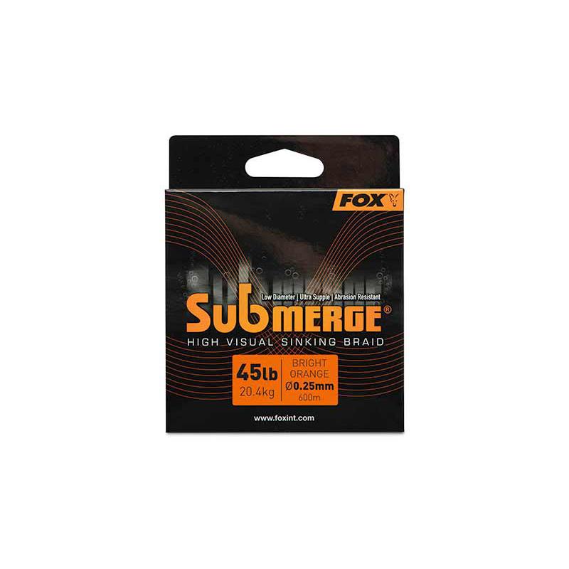 Fox Submerge Orange sinking braid x 300m 0.25mm 45lb/20.4kg