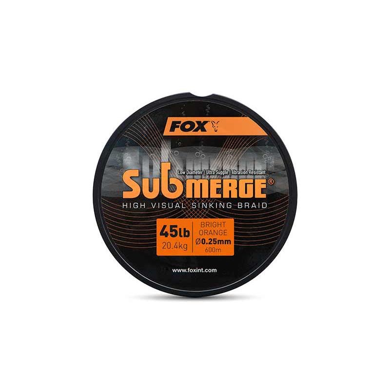 Fox Submerge Orange sinking braid x 300m 0.25mm 45lb/20.4kg