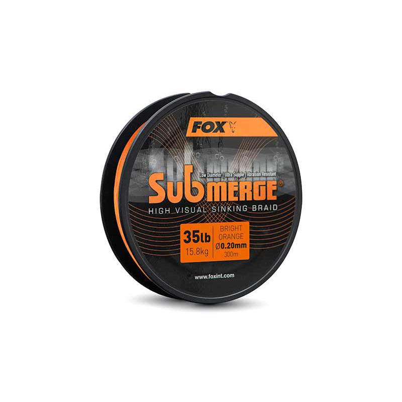 Fox Submerge Orange sinking braid x 600m 0.30mm 55lb/24.9kg