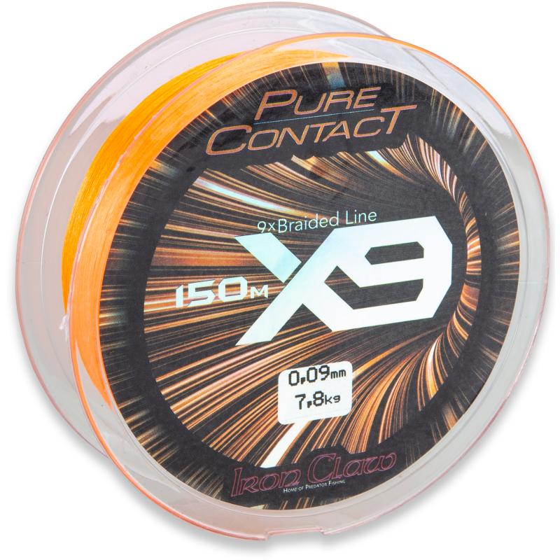 Iron Claw Pure Contact X9 Orange 1500m 0,09mm