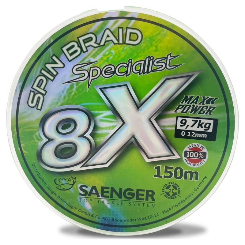 S&auml;nger SAE 8 X Spec. Spin Fl.Green 150m 0,21mm/17,60kg