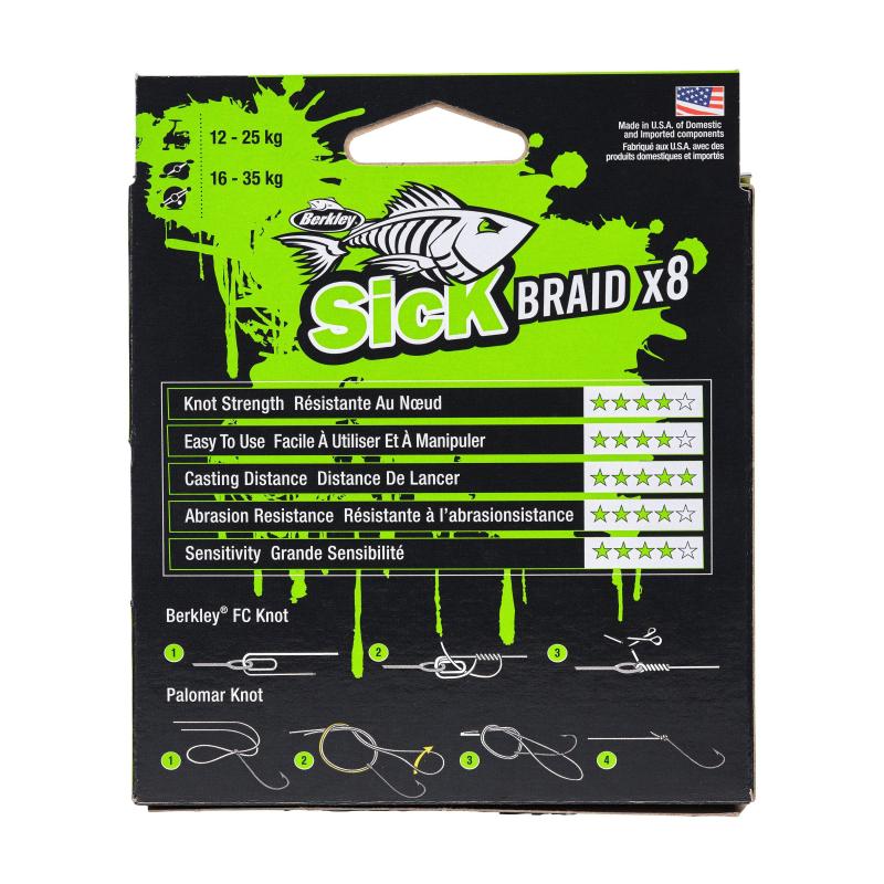 Berkley Sick Braid Hi-Viz Yellow 0.10 300m