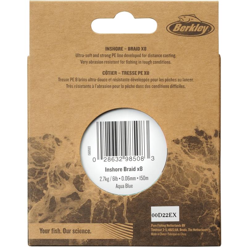Berkley Nautil Braidx8 150m 0.12mm Aquablue