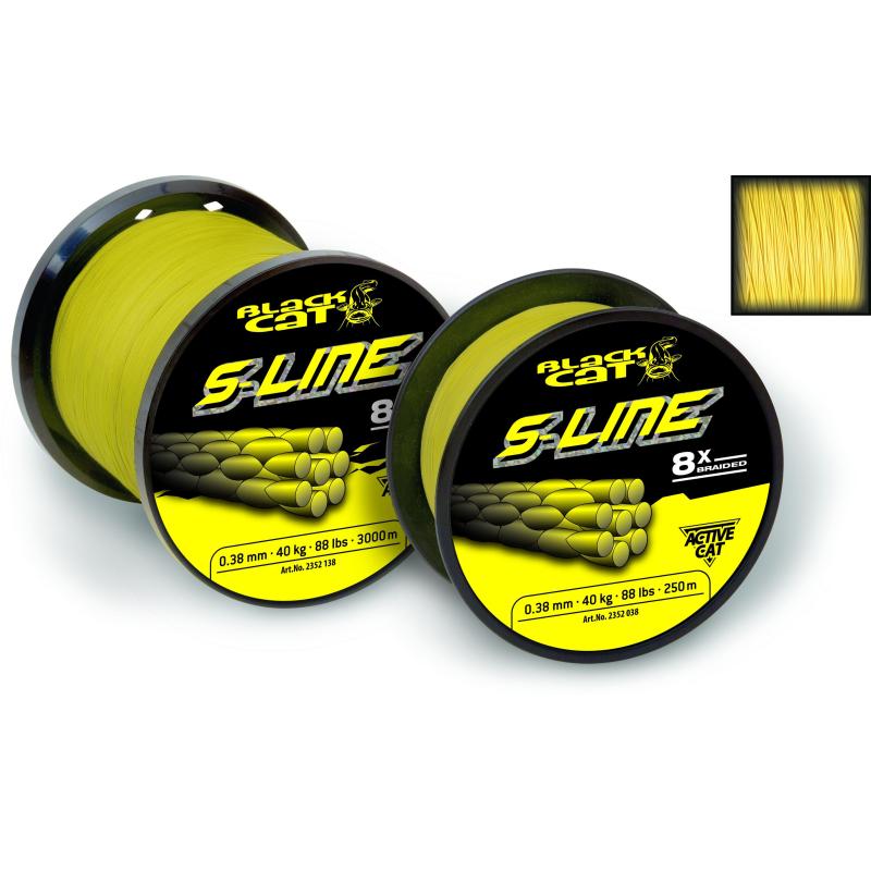Black Cat S-Line &Oslash;0,38mm 3000m 40kg gelb