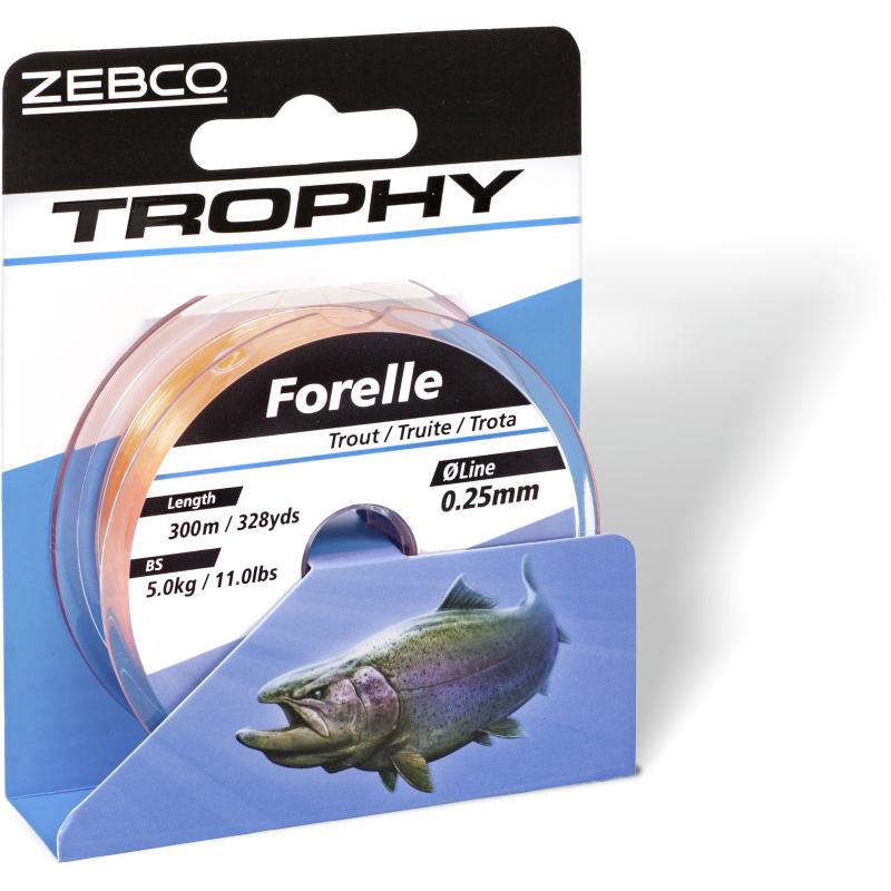 Zebco &Oslash; 0,22mm Trophy Forelle L: 300m 328yds 4,2kg / 9,3lbs fluo orange
