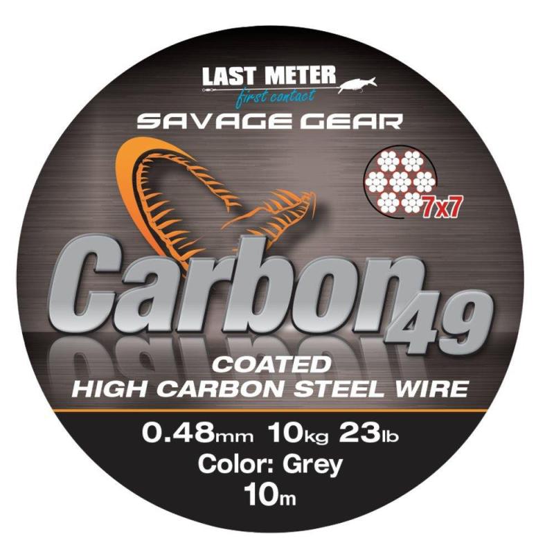 Savage Gear Carbon49 0.70mm 23kg 50lb Coated Grey 10m