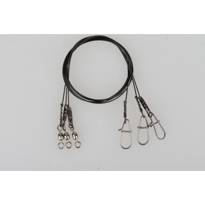 Savage Gear Black7 Trace 20cm 0.35mm 7kg Swivel/Needle Snap 3pcs