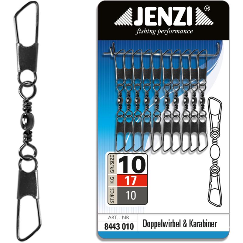 JENZI Doppelwirbel mit Karabiner Gr&ouml;&szlig;e: 10 10 kg