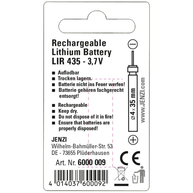 JENZI Wiederaufladbare Stabbatterie LIR435