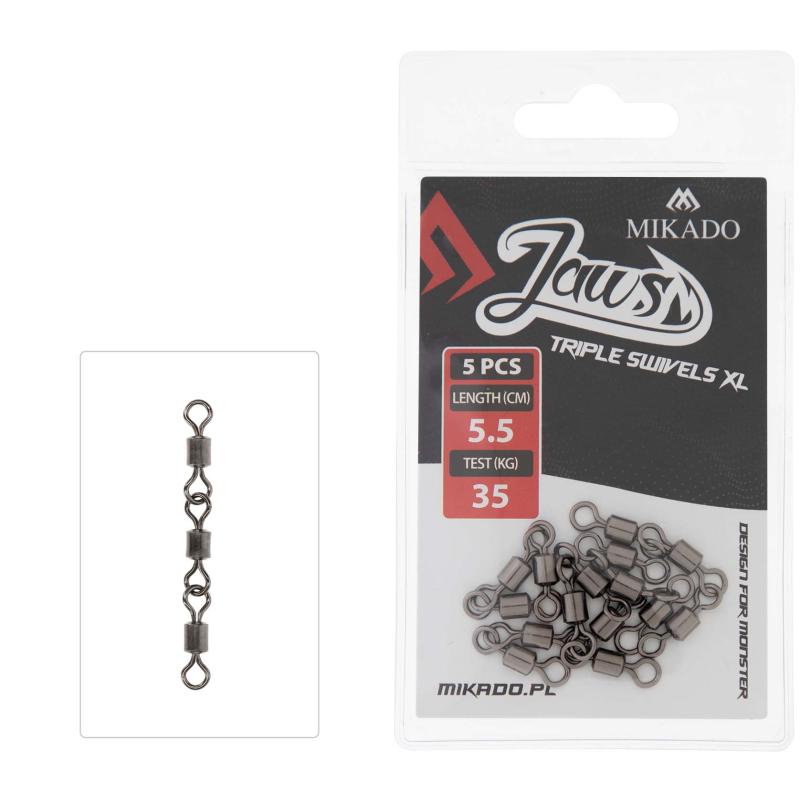 Mikado Wirbeljaws Triple Swivels Xl - 35Kg .