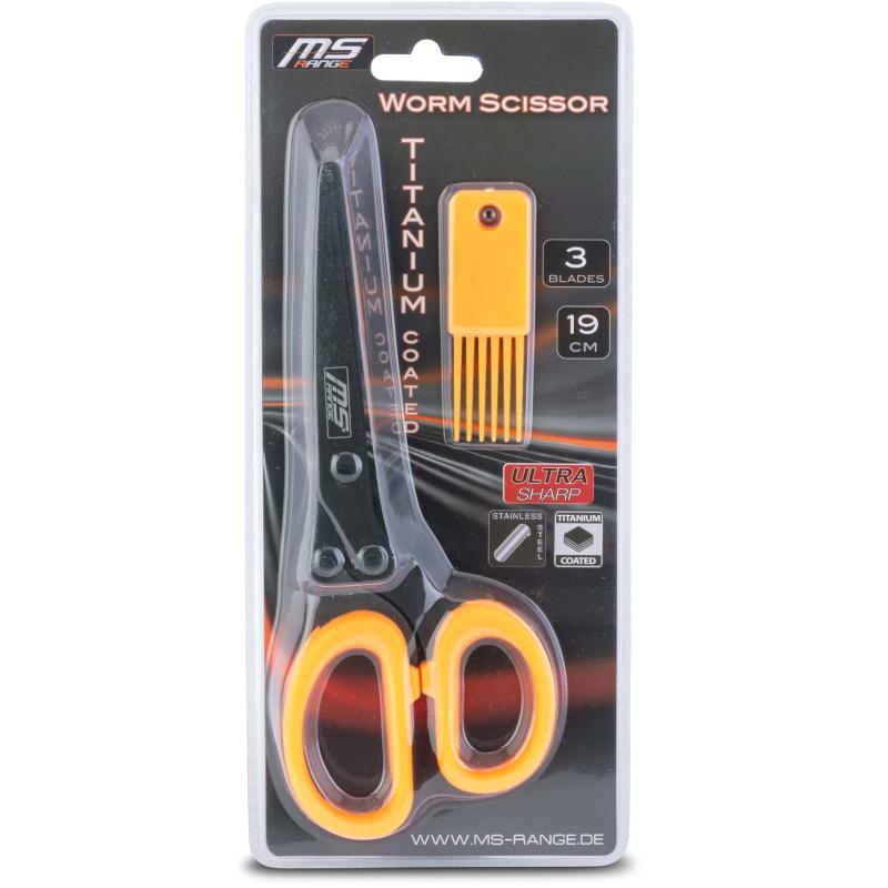 MS-Range Titanium Coated Worm Scissor 3 Blades 19cm