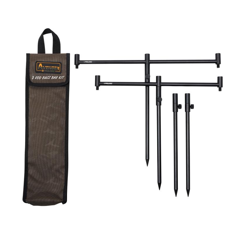 Prologic Avenger Buzz Bar Kit & Carrycase 3 Rod 20-34cm 0.537Kg