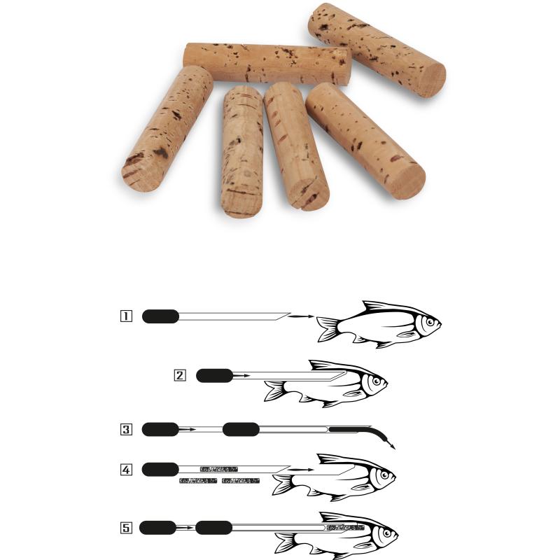 Black Cat 5cm Kork-Sticks 6St&uuml;ck &Oslash;11mm