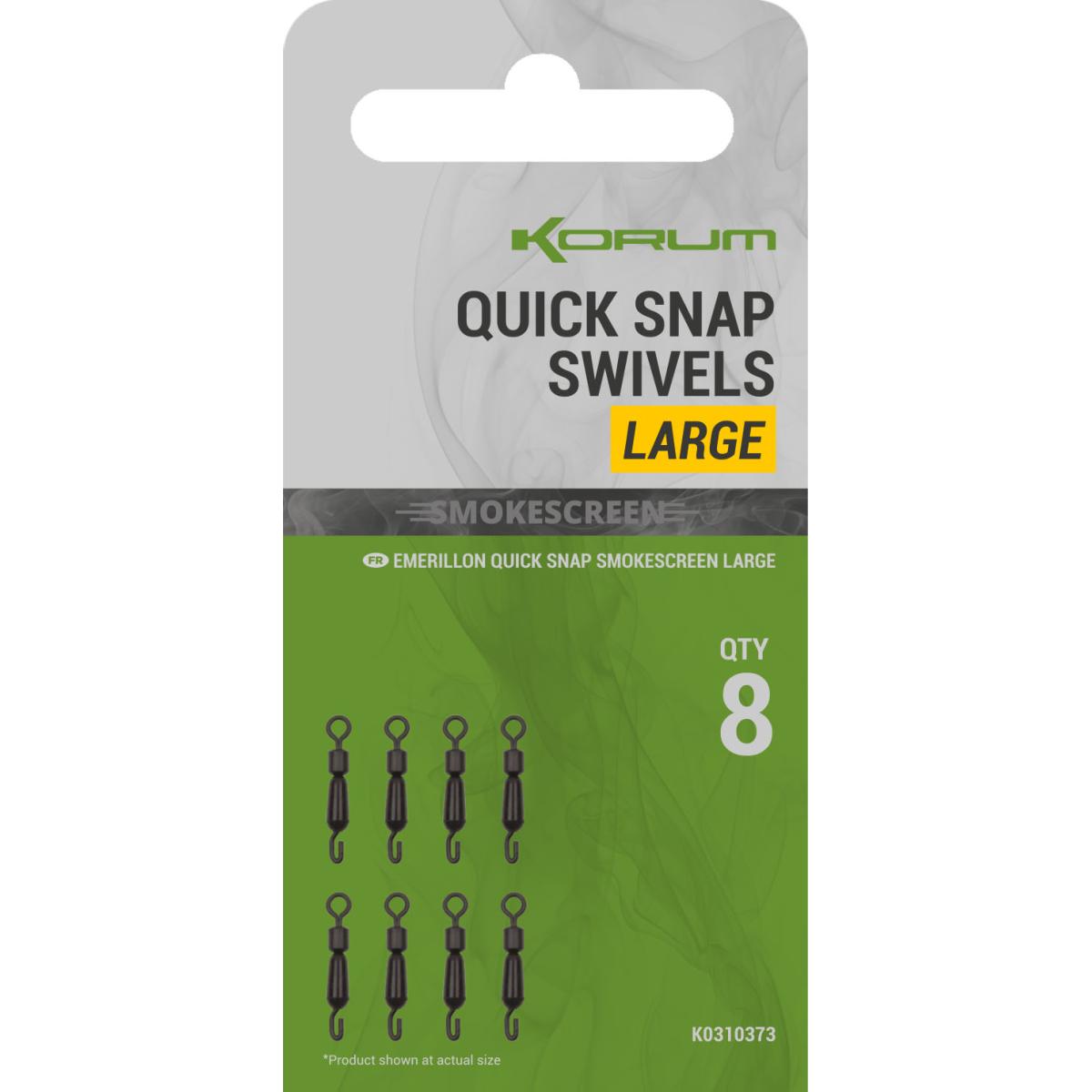 Korum Smokescreen Quick Snap Swivel Large