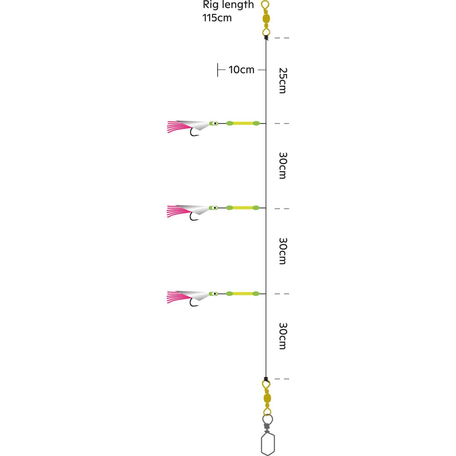 Kinetic Sabiki Sun Tail Lightstick #4/0 Yellow/ Orange