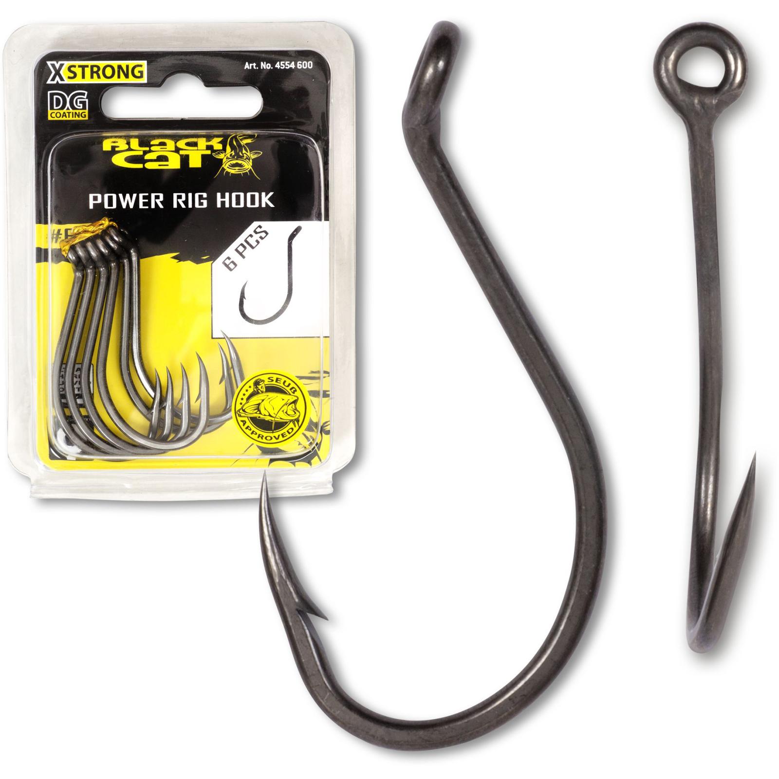 Black Cat #7/0 Power Rig Haken DG coating 6Stück