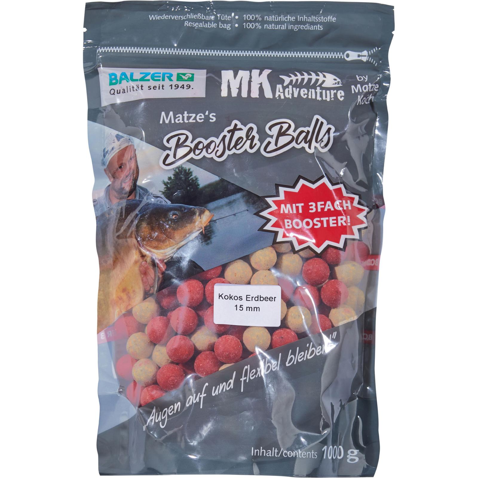 Balzer Matze Koch Booster Balls Boilies Kokos-Erdbeere 15mm