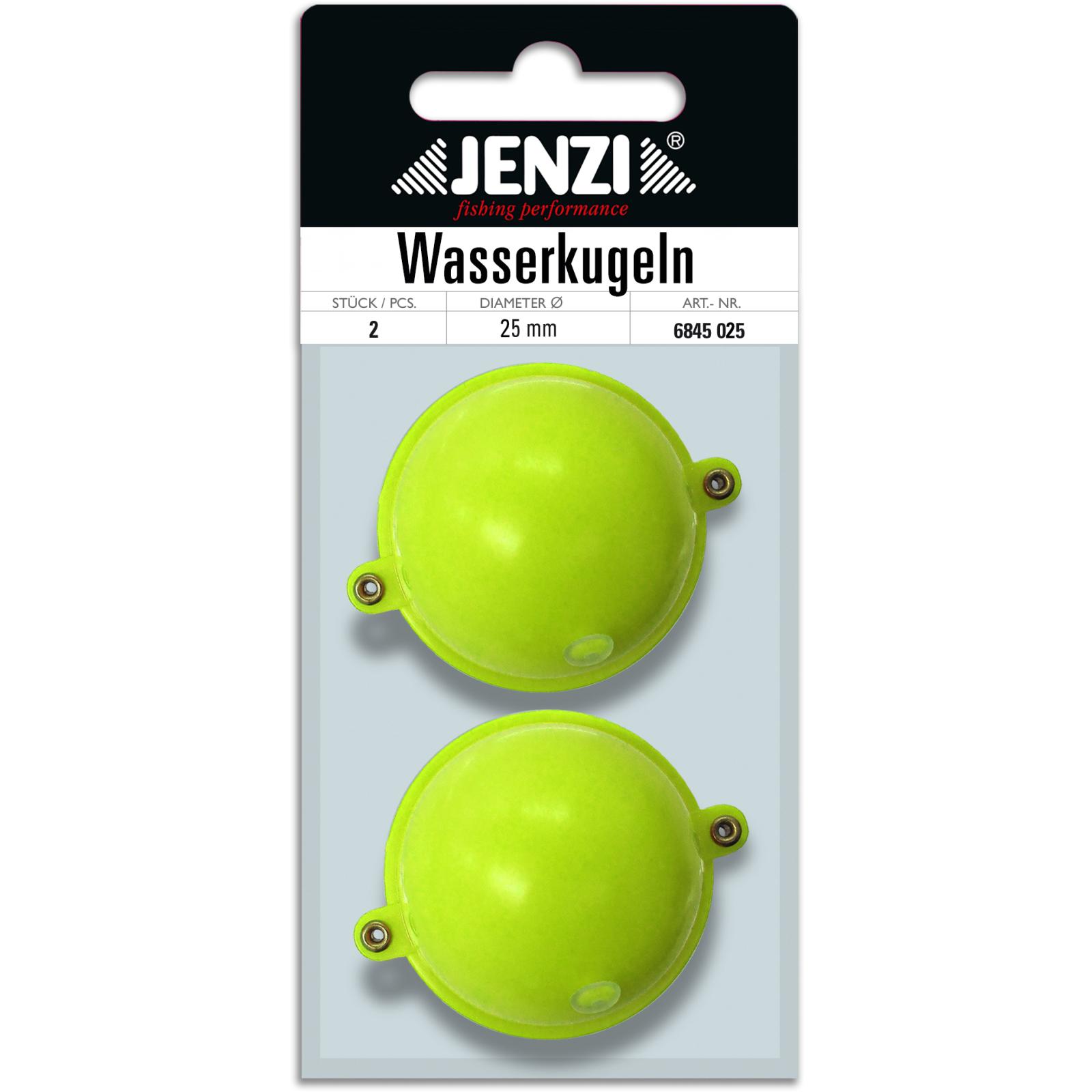 JENZI Wasserkugel rund mit 2 Metallösen gelb 25mm