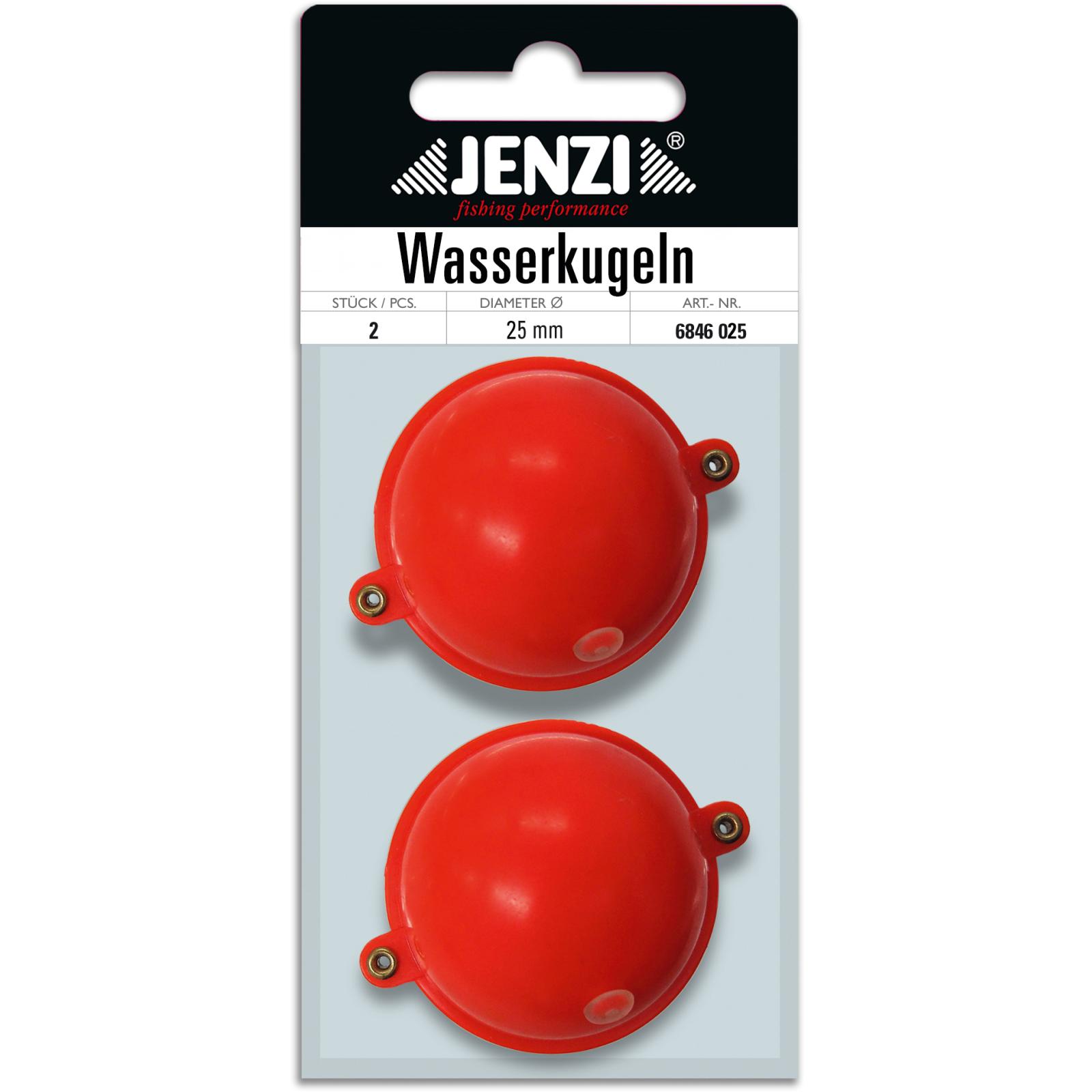 JENZI Wasserkugel rund mit 2 Metallösen rot 25mm