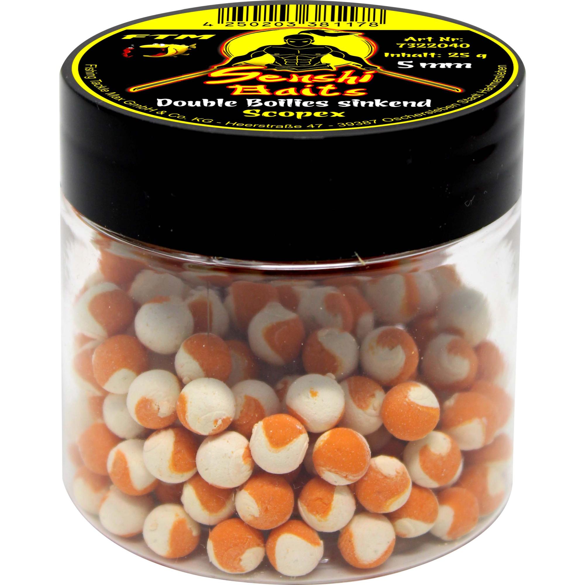 FTM Senshi Baits Double Boilies sinkend 5mm Scopex