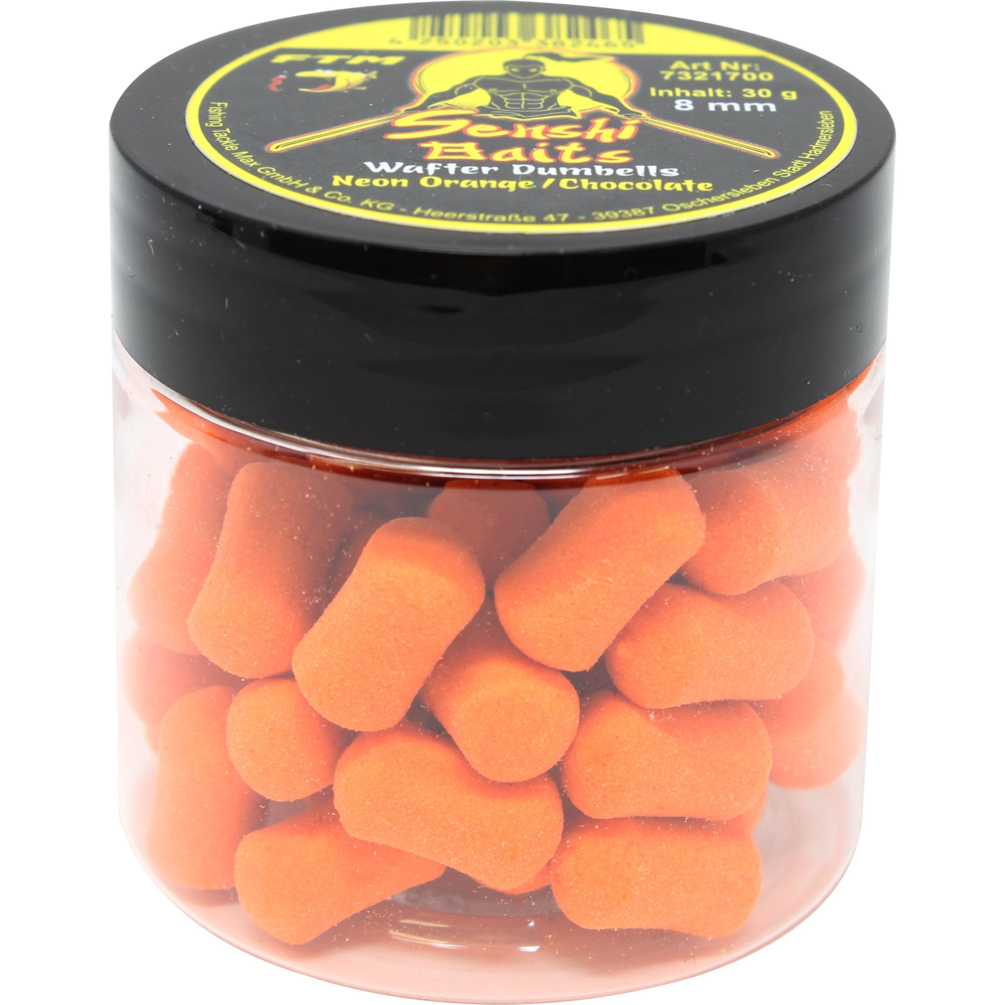 FTM Senshi Baits Senshi Baits Wafter Dumbells 8 mm Neon Orange / Chocolate