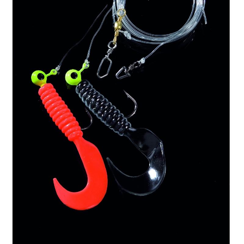 DEGA Pilkvorfach Japan-rot+schwarz/gelber Jigkopf